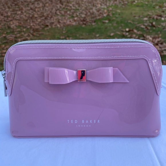 Ted Baker Handbags - Ted Baker Clutch Pink with Bow Zippered Closure